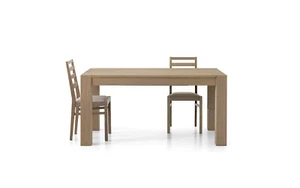 Dining Table Extensible Rectangular Oak Brushed Modern Design - Picture 1 of 4