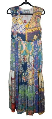Vestido Johnny Was XL Cherika Natania Mixto Estampado Floral Sin Mangas Midi $398 Foto 1 de 4