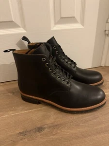 BRAND NEW MENS RALPH LAUREN POLO BOOTS BLACK LEATHER RUGGED UK 9 EU43 FREEPOST - Picture 1 of 8