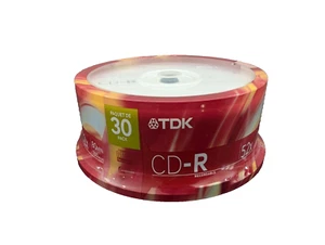 NEW & SEALED TDK CD-R 52x 30-Pack 80MIN 700MB Blank CDs Fast/free Ship - Picture 1 of 4