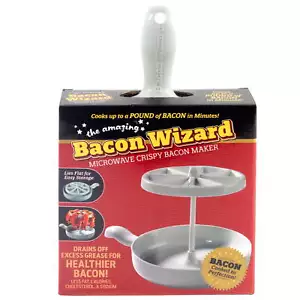 Bacon Wizard Microwave Crispy Bacon Maker - Crispier, Healthier - Picture 1 of 7