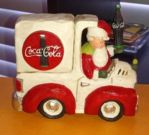 2000 Kurt Adler Coca Cola Christmas Village Santa in Icebox Truck w/Coke Bottle - Picture 1 of 3