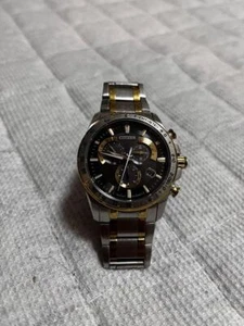 Citizen E610 Cronógrafo Acero Inoxidable Negro Plata Oro Solar Reloj de Hombre - Imagen 1 de 2