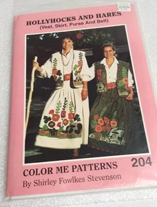 Hollyhocks and Liebres Color Me Patrones Chaleco Falda Cartera Cinturón # 204 - Imagen 1 de 3