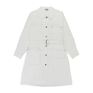 NWT CALLIPYGIAN DENIM OFF WHITE TRENCH COAT SIZE XS $275 - Picture 1 of 5