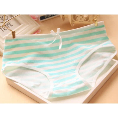 Bragas suaves a rayas transpirables calzoncillos ropa interior ligera cómoda para mujeres Foto 1 de 4