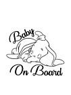 Dumbo Baby on Board Window / Car Vinyl Sticker Decal