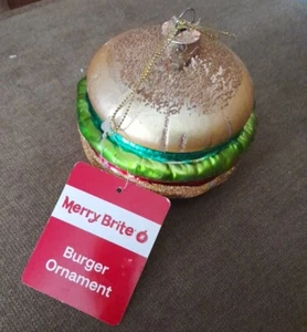 Merry Brite Christmas Hamburger Ornament - Bild 1 von 1