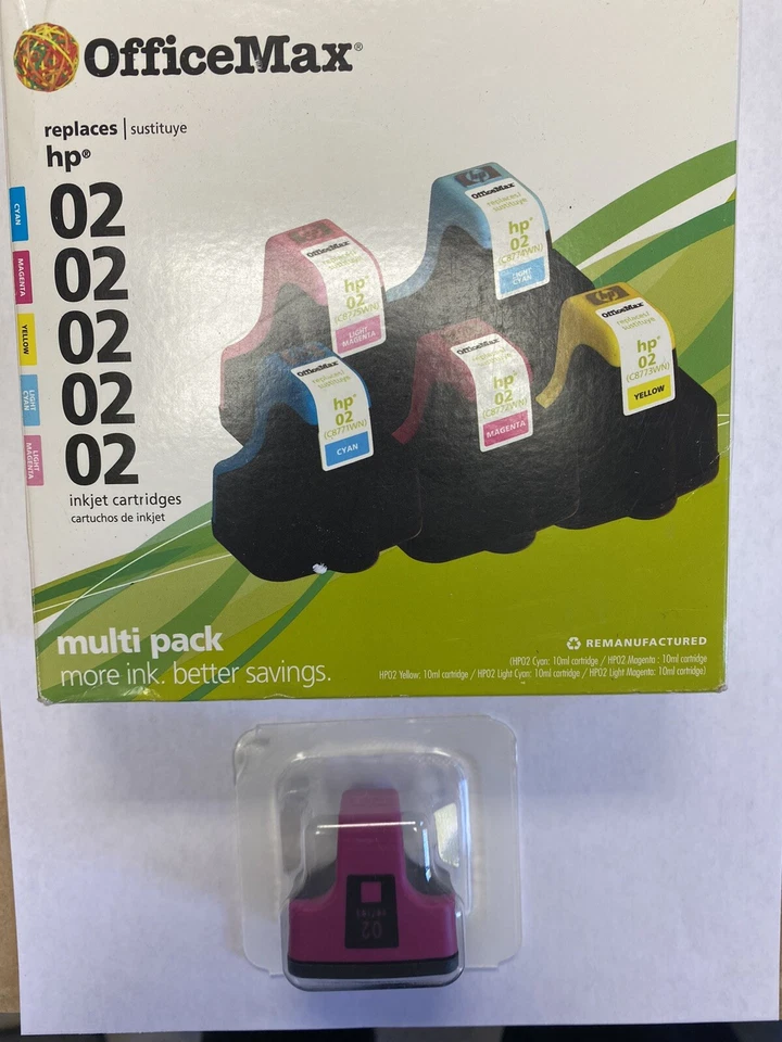 Cartucho de tinta OfficeMax marca OM99906 Remanufac para HP 02 multipack+ ¡extra! Foto 1 de 1