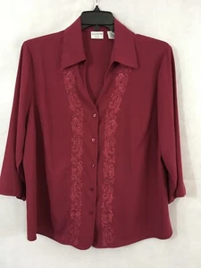 Covington Damen 3/4 Ärmel fließendes leichtes Top bestickt Größe 16/18 - Bild 1 von 8