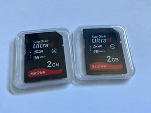 Lot 2pcs 2gb Sandisk SD MEMORY CARD RARED for SD NIKON CANON trail CAMERAS - Picture 1 of 2