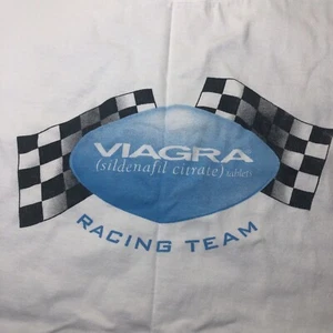 VTG 2000s Viagra Racing T Shirt  Pfizer Prozac Logo Medium READ SOLD AS IS - Picture 1 of 12