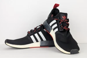 Size 10 - adidas NMD_R1 STLT Primeknit Core Black Red - Picture 1 of 12