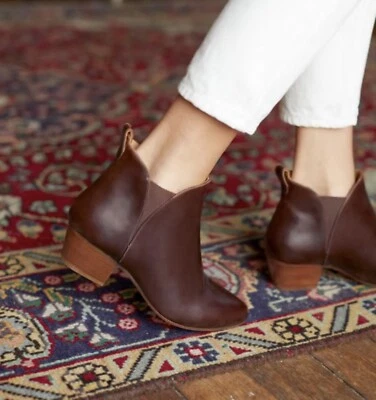 Sezane кожи Andy ботинки низкий лодыжки шоколадный коричневый ботинок размер ЕС 35 фестиваль - Изображение 1 из 4