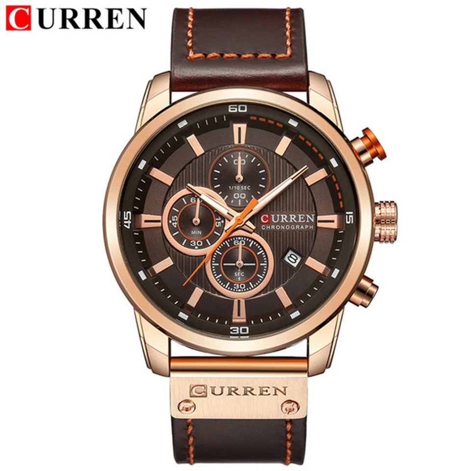 CURREN 8291 Men Watch Top Brand Men Military Sport Leather Quartz Watches