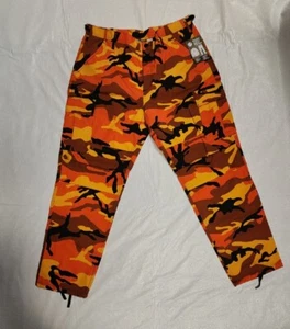 Rothco 8865 Savage Orange Camo BDU Pants L 32" inseam - Picture 1 of 5
