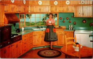 1958 Wood Mode Kitchens Colonial Style Advertising Postcard Argentine Republic - Picture 1 of 2
