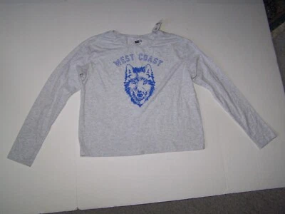 Camisa Top Crazy 8 Niñas Manga Larga Costa Oeste Gris Lobo Talla XL (14-16) NUEVA CON ETIQUETAS Foto 1 de 2