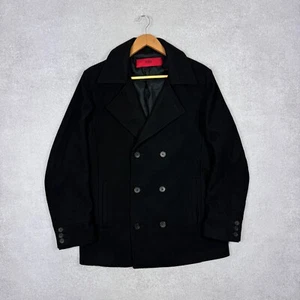 Men`s HUGO BOSS BUNAR DOUBLE BREASTED WOOL PEA COAT SIZE XL / 54 - Picture 1 of 13