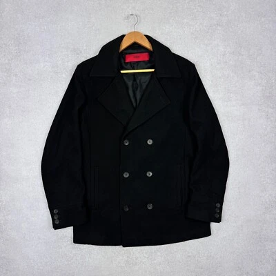 Men`s HUGO BOSS BUNAR DOUBLE BREASTED WOOL PEA COAT SIZE XL / 54 - Image 1 of 4