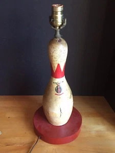 Antique Bowling Pin Lamp - Picture 1 of 11