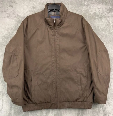 Roundtree & Yorke Men's Jacket 2XT Brown Water Resistant Full Zip Double Elbow - Image 1 of 4