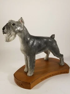 Vintage Hand Carved Schnauzer Dog by Akad. Bildhauer Gottfr. Leonhardt Freising - Picture 1 of 12
