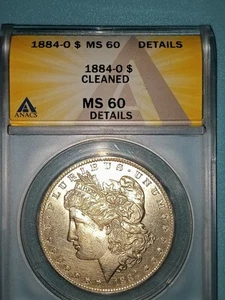 1884-O Morgan Silver Dollar ANACS MS-60 - Picture 1 of 3