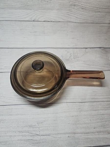 Pyrex Corning Vision Ware Glass Saucepan with Lid - Amber Colored - 6”- 1 L - Picture 1 of 9