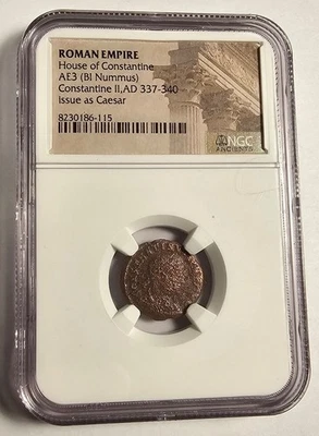 Roman Empire AD 337-340 AE3 BI Nummus Ancient Coin for Constantine II, NGC - Image 1 of 4
