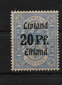 LATVIA GERMANY 1918.  LIVLAND-ESTLAND overp. Nom. 20 pf MH - Picture 1 of 1