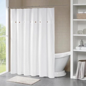 Madison Park Finley Waffelmuster Baumwolle weiß 72"x72" Duschvorhang - Bild 1 von 1