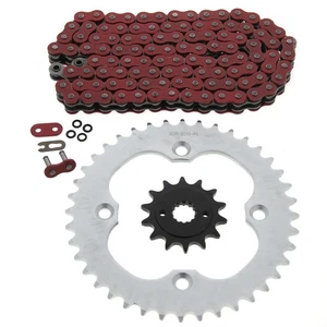 06-08 fits Suzuki LTR450 QuadRacer Red O-Ring Chain & Silver Sprocket 14/40 104L - Bild 1 von 2