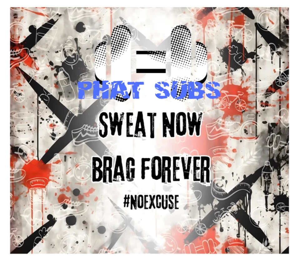 20oz Sublimation Tumbler Wrap Sweat Now Gym Ready To Press Heat Transfer - Image 1 of 1