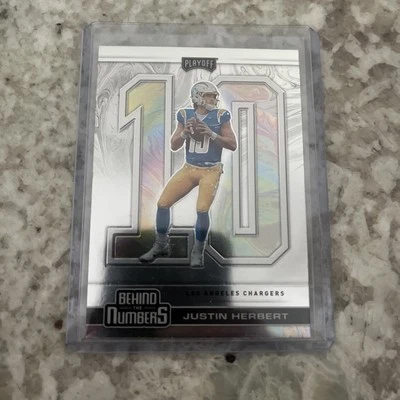 Justin Herbert 2020 Playoff Football Behind The Numbers #BTN-26 ROOKIE RC - Image 1 of 2