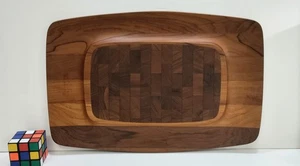 Großes DANSK DESIGN IHQ Denmark gestaubtes Teak Schneidebrett Enten Logo - Bild 1 von 9