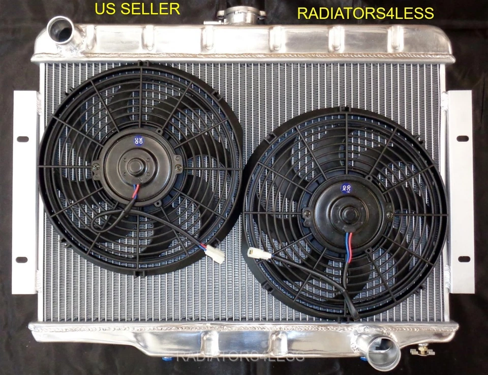 RADIADOR ALUMINIO 3 FILAS VENTILADORES 12" 1972-1986 JEEP CJ5 CJ6 CJ7 SERIE CJ CHEVY ENG Foto 1 de 2