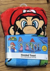 SUPER MARIO 24" x 50" Hooded 100% Cotton Towel #HH555Q - Picture 1 of 2