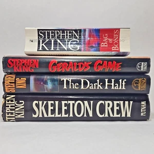Stephen King Book Lot Skeleton Crew The Dark Half Gerald's Game Bag Of Bones - Foto 1 di 19