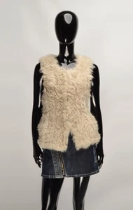 Vintage Closed by Marithe Francois Girbaud Lambskin Fur Voodoo Child Vest L/XL - Picture 1 of 10