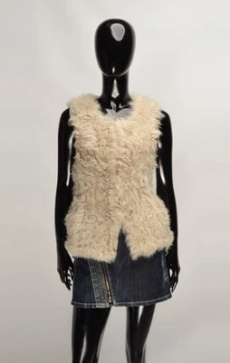 Vintage Closed by Marithe Francois Girbaud Lambskin Fur Voodoo Child Vest L/XL - Image 1 of 4