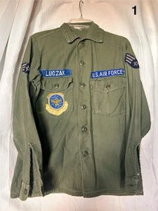 Vintage US Air Force Cotton Sateen Shirt Utility OG-107 Mens 14.5 x 33 USAF - Picture 1 of 19