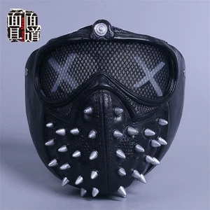 Game Watch Dogs 2 Mask Marcus Wrench LED Light Face Mask Cosplay PVC Mask Props - Picture 1 of 10