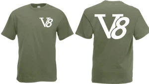 V8 US Car Classic Car RAM F-150 T-Shirt Big Block GMC Hummer Cadillac Hotrod - Picture 1 of 9