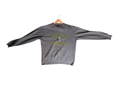 "Michigan Football" Wolverines' Crewneck Sweater - Men's Medium - Gray  Go Blue! - Image 1 of 4