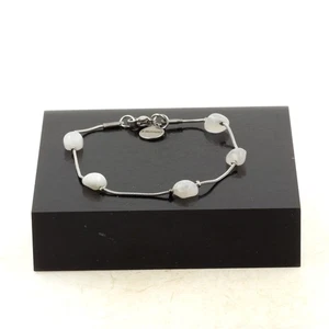 Pulsera de Acero Inoxidable 5 Cuentas Piedra Lunar de India De Forma Hecho E - Imagen 1 de 2