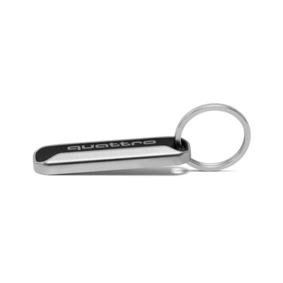 Original Audi quattro Schlüsselanhänger, schwarz/silber Keyring Anhänger  - Bild 1 von 2