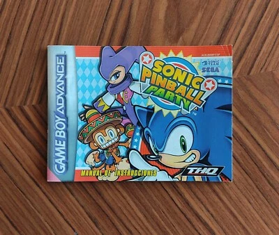 Sonic Pinball Party Manual Solo Nintendo Game Boy Advance Esp Envio Combinato - Immagine 1 di 2