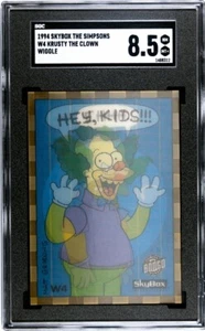 Tarjeta lenticular Krusty The Clown SGC 8.5 Skybox 1994 The Simpsons Wiggle W4 - Imagen 1 de 6