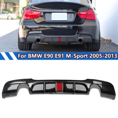 For 2005-13 BMW E90 E91 325i 328i M Sport F1 Style Rear Diffuser Lip Carbon Look Foto 1 de 4